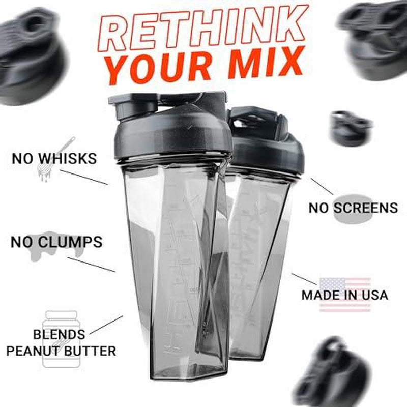 HELIMIX 2.0 Vortex Blender Shaker Bottle Holds Upto 28Oz | No Blending Ball or Whisk | USA Made | Portable Pre Workout Whey Protein Drink Cup | Mixes Cocktails Smoothies Shakes | Top Rack Safe